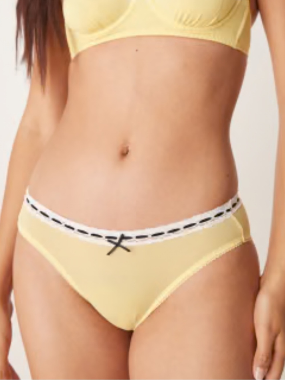 Free People so sweet bikini briefs in butter yellow